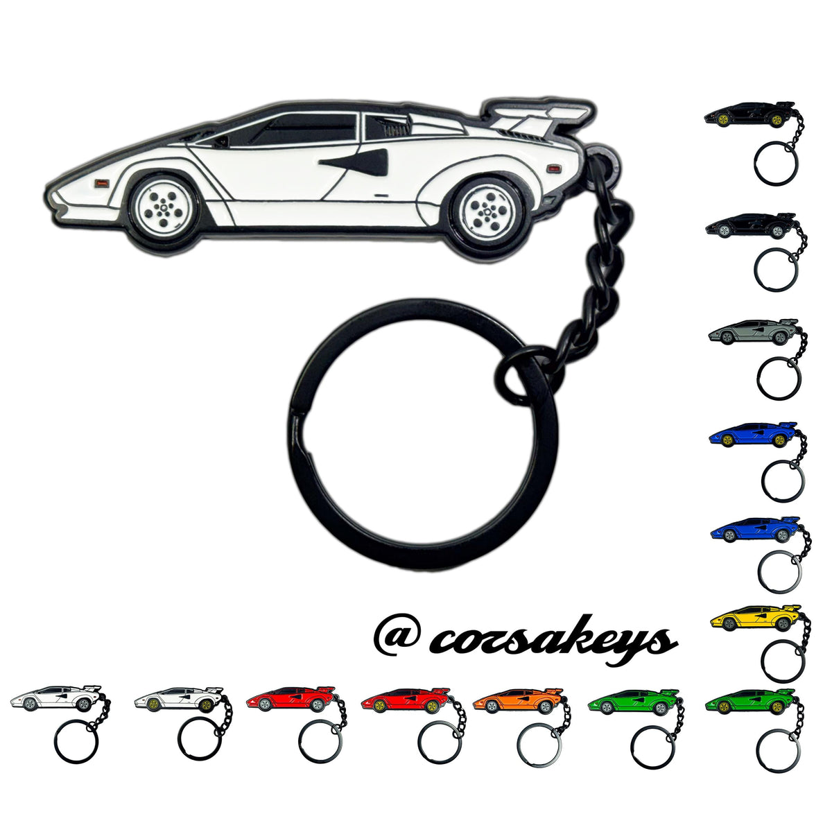 Lamborghini Keychain Countach Metal Enamel – Car Enthusiast Gift Accessory